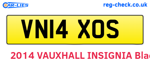 VN14XOS are the vehicle registration plates.