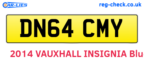 DN64CMY are the vehicle registration plates.
