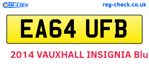 EA64UFB are the vehicle registration plates.