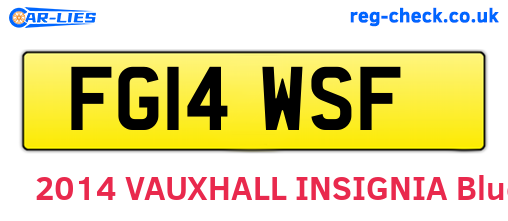 FG14WSF are the vehicle registration plates.