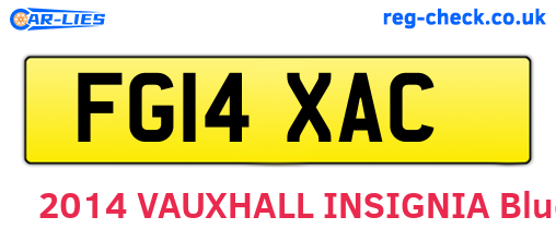 FG14XAC are the vehicle registration plates.