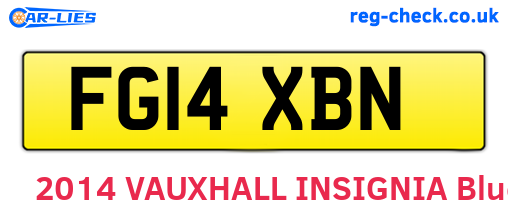FG14XBN are the vehicle registration plates.