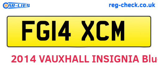 FG14XCM are the vehicle registration plates.