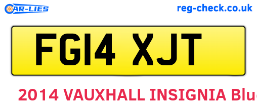FG14XJT are the vehicle registration plates.