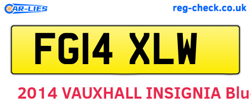 FG14XLW are the vehicle registration plates.