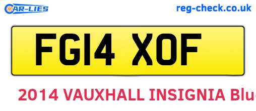 FG14XOF are the vehicle registration plates.