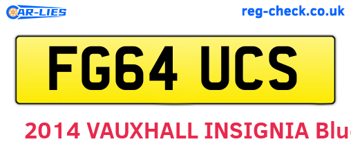 FG64UCS are the vehicle registration plates.