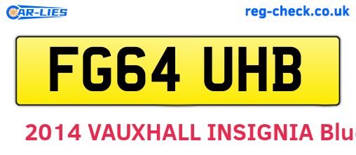FG64UHB are the vehicle registration plates.