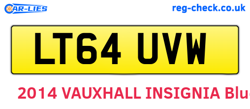 LT64UVW are the vehicle registration plates.