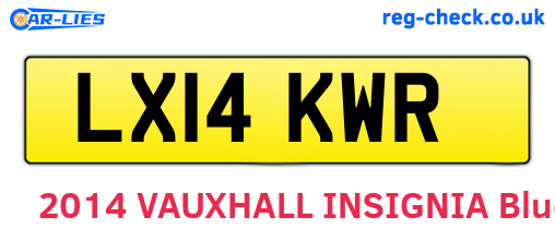LX14KWR are the vehicle registration plates.
