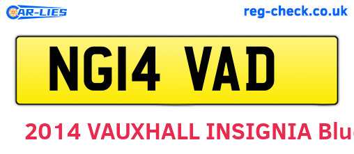 NG14VAD are the vehicle registration plates.