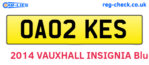 OA02KES are the vehicle registration plates.