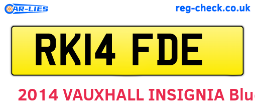 RK14FDE are the vehicle registration plates.