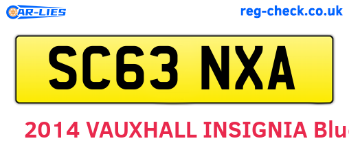 SC63NXA are the vehicle registration plates.