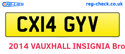 CX14GYV are the vehicle registration plates.