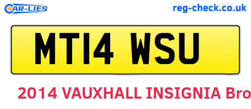 MT14WSU are the vehicle registration plates.