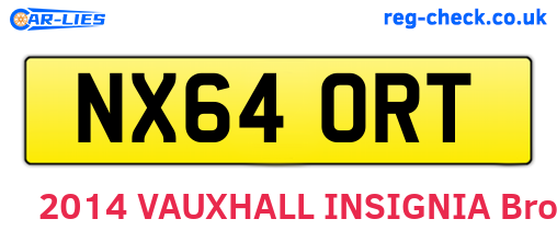 NX64ORT are the vehicle registration plates.