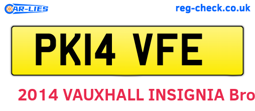 PK14VFE are the vehicle registration plates.