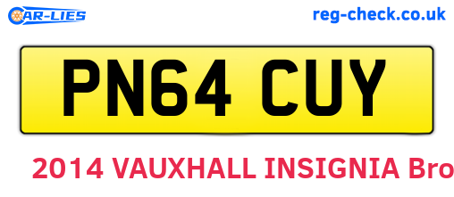 PN64CUY are the vehicle registration plates.