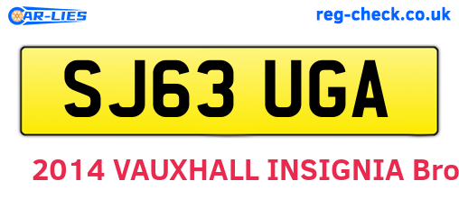 SJ63UGA are the vehicle registration plates.