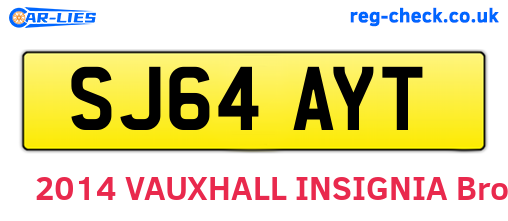 SJ64AYT are the vehicle registration plates.