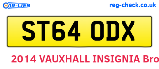 ST64ODX are the vehicle registration plates.