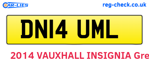 DN14UML are the vehicle registration plates.