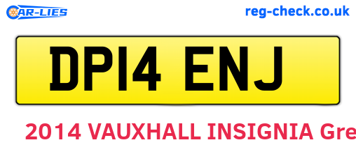 DP14ENJ are the vehicle registration plates.