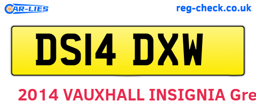 DS14DXW are the vehicle registration plates.