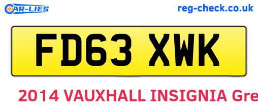 FD63XWK are the vehicle registration plates.