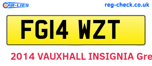 FG14WZT are the vehicle registration plates.