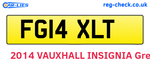 FG14XLT are the vehicle registration plates.
