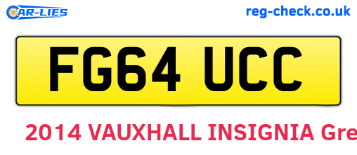 FG64UCC are the vehicle registration plates.