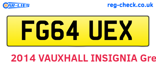 FG64UEX are the vehicle registration plates.