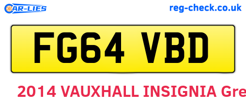 FG64VBD are the vehicle registration plates.