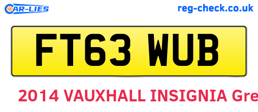 FT63WUB are the vehicle registration plates.