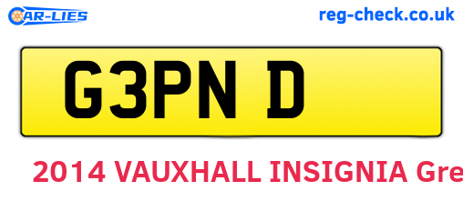 G3PND are the vehicle registration plates.