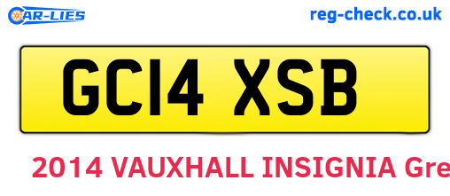 GC14XSB are the vehicle registration plates.