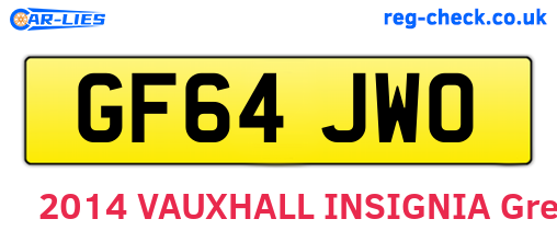 GF64JWO are the vehicle registration plates.