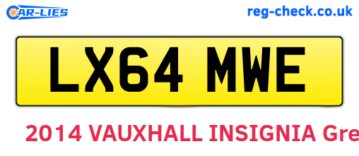 LX64MWE are the vehicle registration plates.