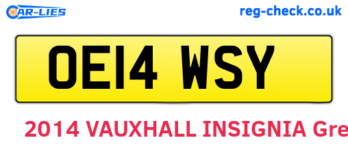 OE14WSY are the vehicle registration plates.