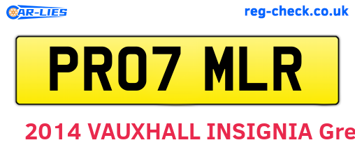 PR07MLR are the vehicle registration plates.