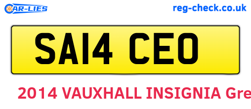 SA14CEO are the vehicle registration plates.