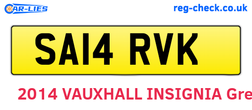 SA14RVK are the vehicle registration plates.