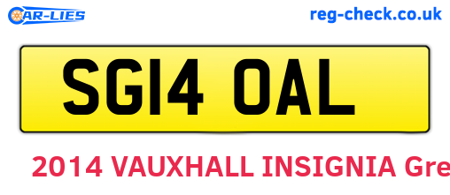 SG14OAL are the vehicle registration plates.