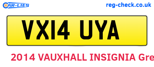 VX14UYA are the vehicle registration plates.