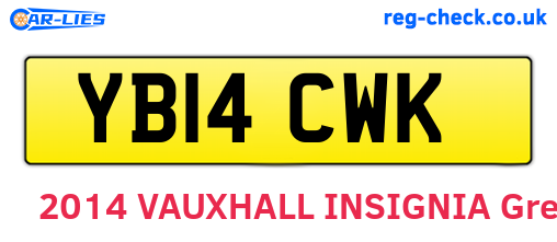 YB14CWK are the vehicle registration plates.