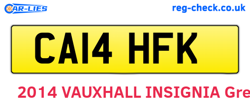 CA14HFK are the vehicle registration plates.
