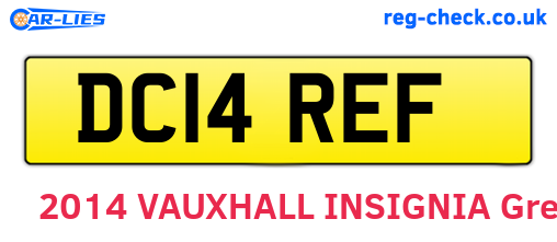 DC14REF are the vehicle registration plates.