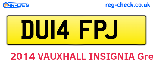 DU14FPJ are the vehicle registration plates.